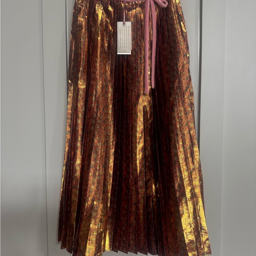 Ulla Johnson Red and Gold Sequin Maxi Skirt